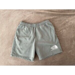 The North Face Sweat Shorts Mens Large Green Fleece Elastic Waist Pockets Casual